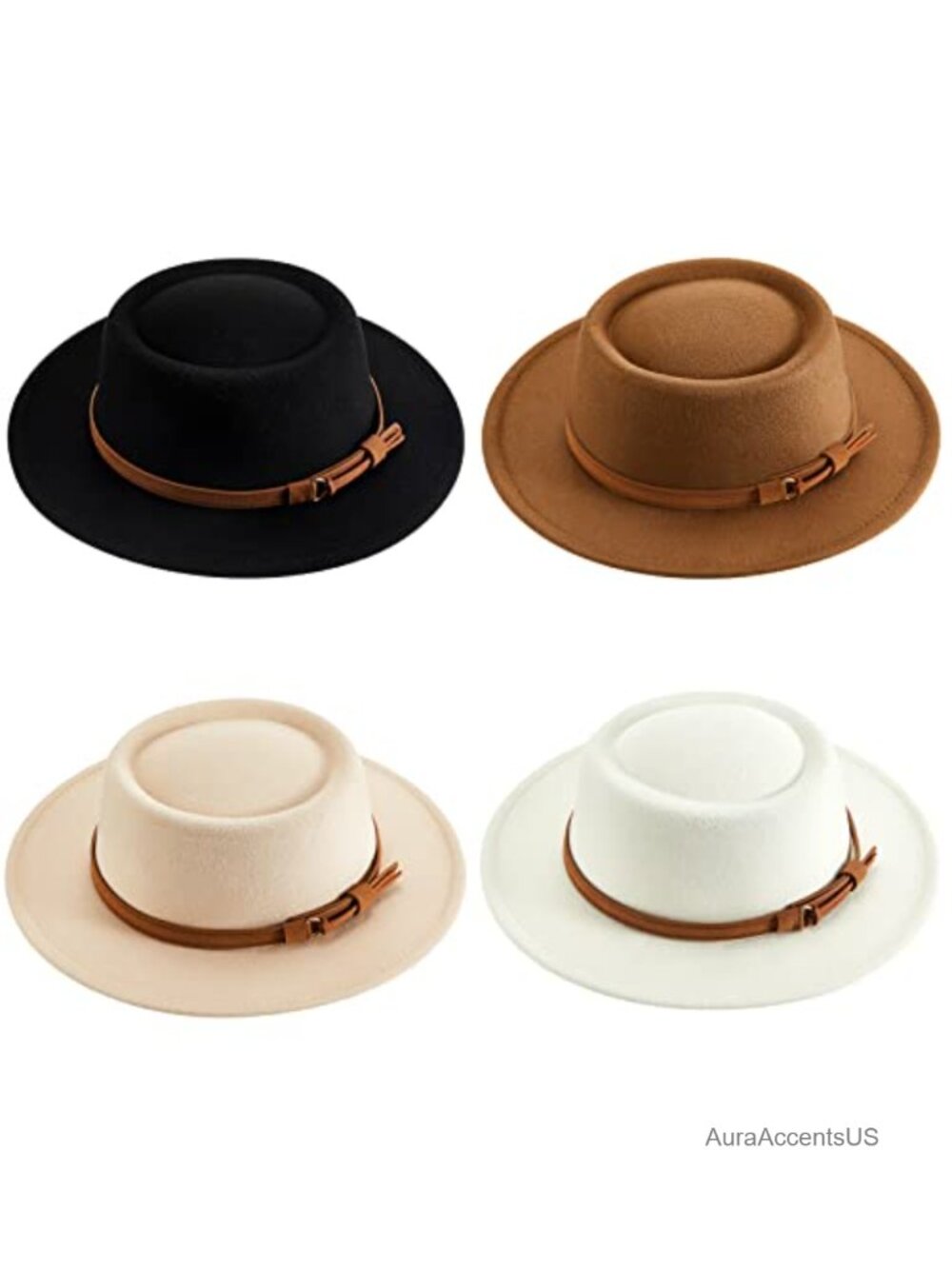 Wool Fedora Hat for Women Wide Brim Felt Panama Hat Adjustable Vintage